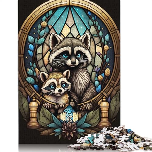 Folklore-Waschbär-Puzzle für Erwachsene, 1000 Teile, Puzzles für Erwachsene und Teenager ab 12 Jahren, 1000 Teile (38 x 26 cm) von GQmoney