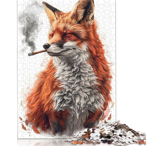 Fox Cannabis Smokinpg Puzzle für Erwachsene und Kinder. Skurriles Herausforderungsspielzeug, Lernspiel, Heimdekoration, ab 14 Jahren, 520 Teile (52 x 38 cm) von GQmoney