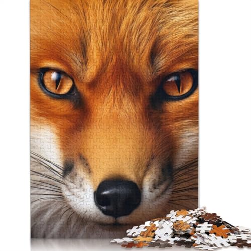 Fuchs-Nahaufnahme-Fotografie, 1000-teiliges Puzzle für Erwachsene, Familienspiel, Teenager, Puzzle 1000 Teile (75 x 50 cm) von GQmoney
