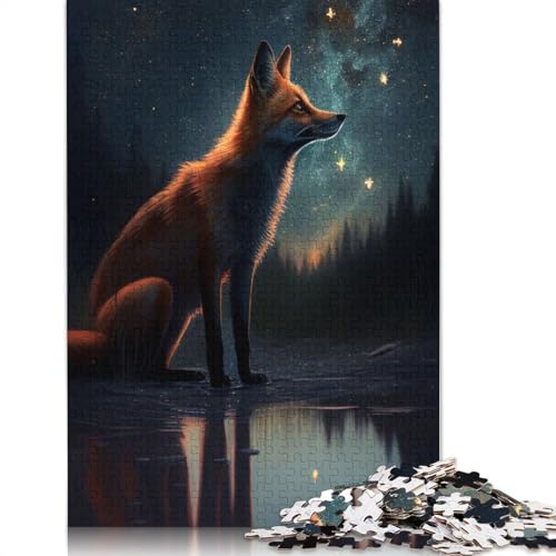 Fuchsnacht-Tierpuzzle für Erwachsene und Jugendliche, 1000 Teile, Puzzle für Erwachsene, Lernspiel, Herausforderungsspielzeug, 1000 Teile (75 x 50 cm) von GQmoney