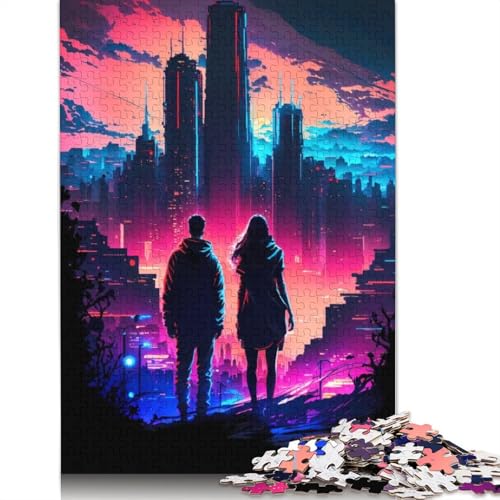 Futuristische Stadt-Puzzles für Erwachsene, Jugendliche, Puzzles für Erwachsene, Puzzles für Erwachsene, Teenager, Puzzles für Erwachsene, Teenager, 1000 Teile (75 x 50 cm), 1000 Teile von GQmoney