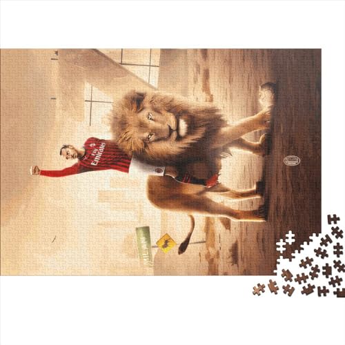 GQmoney 1000-teiliges Puzzle für Erwachsene, Fußballstar-Puzzle für Erwachsene, Holzpuzzle, Lernspiele für Erwachsene und 1000 Teile (75 x 50 cm) von GQmoney