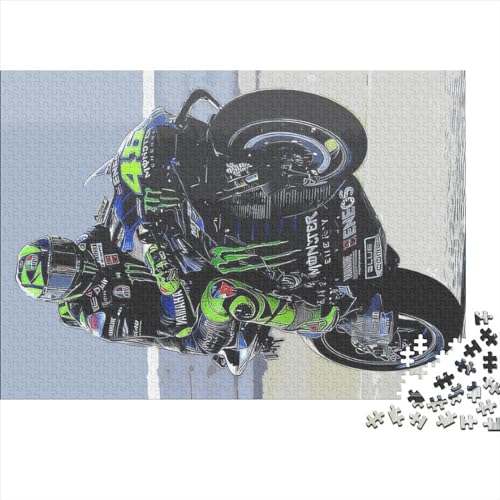 GQmoney Puzzle 1000 Teile Erwachsenenpuzzle Moto Gp Racing Kreative quadratische Puzzles für Erwachsene & Holzbrettpuzzles Heimdekoration Puzzlespielzeug 1000 Stück (75 x 50 cm) von GQmoney