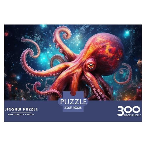 Galaxy Octopus 300-teiliges Puzzle für Erwachsene – Puzzles für Teenager – Geschenke – Holzpuzzles – Entspannungspuzzlespiele – Denksport-Puzzle 300 Teile (40 x 28 cm) von GQmoney