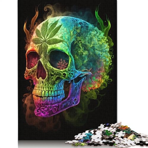 Ganja Totenkopf-Puzzle, 520 Teile, Erwachsenen-Puzzle, Holzpuzzle, nachhaltiges Puzzle für Erwachsene, Spiele, 520 Teile (52 x 38 cm) von GQmoney