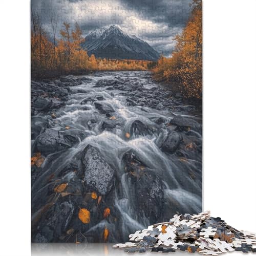Gebirgsbach im Herbst, Puzzles für Erwachsene, schwierige und anspruchsvolle Denksportaufgaben für Erwachsene und Kinder, 1000 Teile (75 x 50 cm) von GQmoney