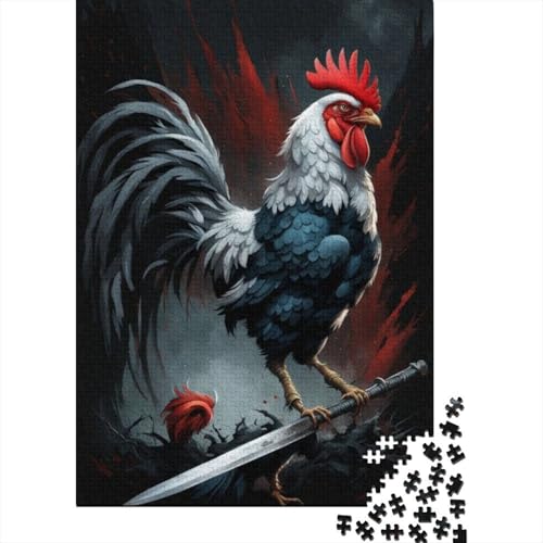 Geflügel-Hahn-Puzzle, einzigartige Heimdekoration, 100% recycelter Karton, Puzzle für Jungen oder Mädchen, 1000 Teile (38 x 26 cm) von GQmoney