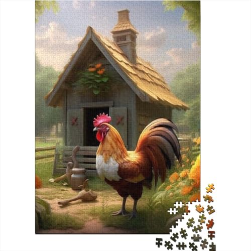 Geflügel-Hahn-Puzzle, kreative Spiele, 100% recycelter Karton, Puzzle für Erwachsene, 1000 Teile (75 x 50 cm) von GQmoney
