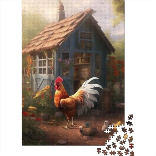 Geflügel-Hahn-Puzzle, umweltfreundliche Materialien, 100% recycelter Karton, Puzzle für Erwachsene und Kinder, 1000 Teile (38 x 26 cm) von GQmoney