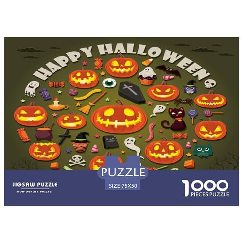 Gemüse-Halloween-Puzzle, 1000 Teile, für Erwachsene, kreatives rechteckiges Puzzle, Geschenk, Holzpuzzle, Spiel, Kinder, Denksportaufgaben, Spielzeug, 1000 Teile (75 x 50 cm) von GQmoney