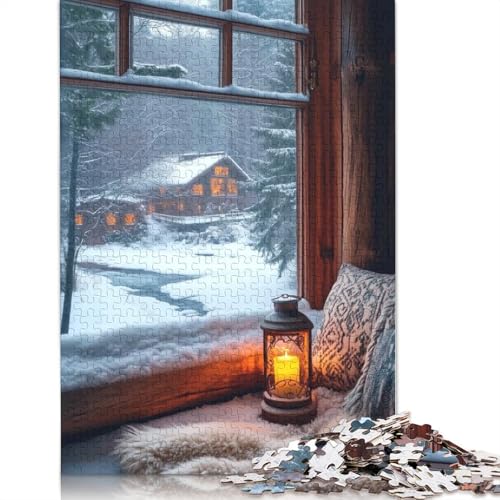 Gemütliche Kabinenfenster-Puzzles für Erwachsene, 1000-teiliges Puzzle für Teenager, Lernspiel, Herausforderungsspielzeug, 1000 Teile (38 x 26 cm) von GQmoney