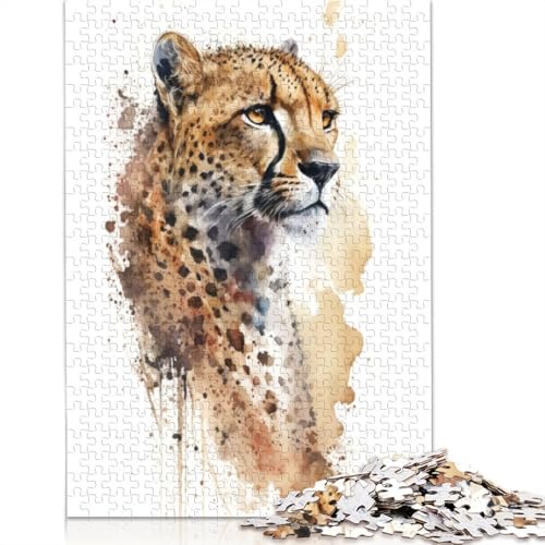Geparden-Puzzle mit 1000 Teilen für Erwachsene | | Familienspaß-Puzzles für Erwachsene, Geschenke, Denkspiele, 1000 Teile (38 x 26 cm) von GQmoney