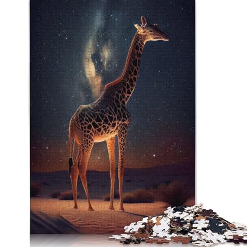 Giraffe unter den Sternen, Puzzle 1500 Teile für Erwachsene, kreative Spiele, Puzzlespiele für Erwachsene für Jungen oder Mädchen, 1500 Teile (85 x 57 cm) von GQmoney