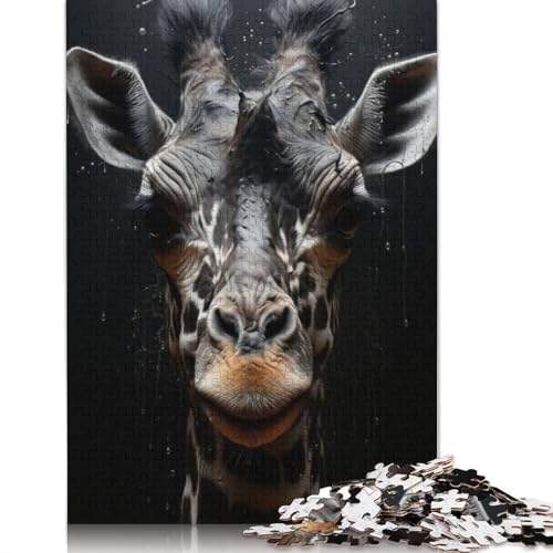 Giraffenporträt-Puzzle für Erwachsene und Kinder. 520 Teile, skurriles Herausforderungsspielzeug, Lernspiel, Heimdekoration, Geschenke, 520 Teile (52 x 38 cm) von GQmoney