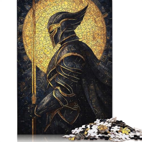 Golden Knight Buntglas-Puzzle für Erwachsene, 1000 Teile, Puzzles für Erwachsene und Teenager ab 12 Jahren, 1000 Teile (38 x 26 cm) von GQmoney