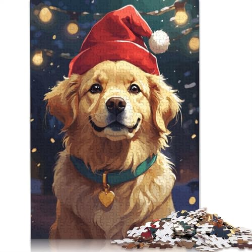 Golden Retriever-Weihnachtspuzzle für Erwachsene ab 18 Jahren, Upe-Lernspiele, Puzzle für Erwachsene und Kinder, 520 Teile (52 x 38 cm) von GQmoney