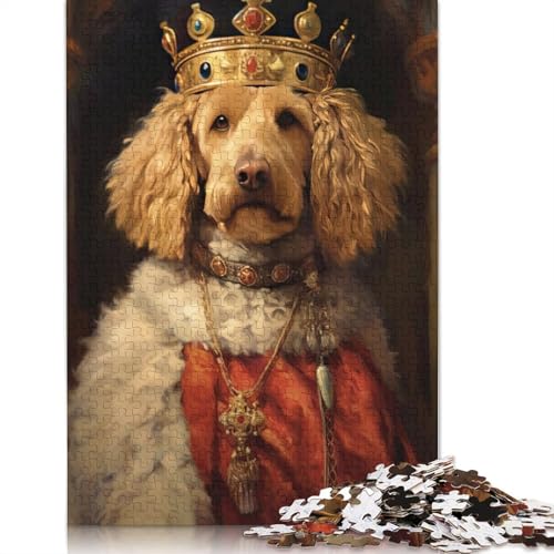 Goldendoodle, der König, Puzzles für Erwachsene und Kinder. Unmögliches Herausforderungsspielzeug, Lernspiel, Heimdekoration, Geschenke, 1000 Teile (75 x 50 cm) von GQmoney