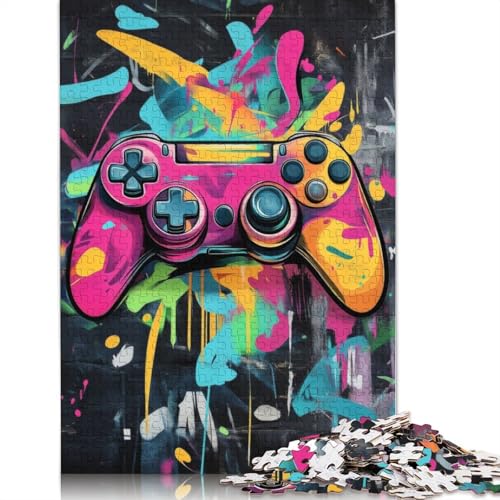 Graffiti-Gamecontroller-Puzzles für Erwachsene und Kinder. Tolle Geschenke, Herausforderungsspielzeug, Lernspiel, Heimdekorationsgeschenke, 1500 Teile (85 x 57 cm) von GQmoney