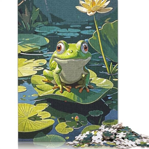 Green Frog Puzzle für Erwachsene, Premium-Puzzle aus 100% recyceltem Brett, Problemlösungspuzzles für Erwachsene und Kinder, 1000 Teile (75 x 50 cm) von GQmoney