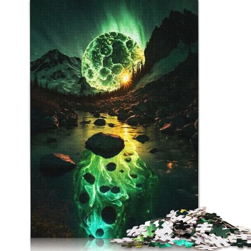 Grünes Licht in der Galaxie, 1000-teiliges Puzzle für Erwachsene, Spielzeug, Denkspiel, Lernspiel für Erwachsene, Stressabbau, Heimdekoration, 1000 Teile (75 x 50 cm) von GQmoney
