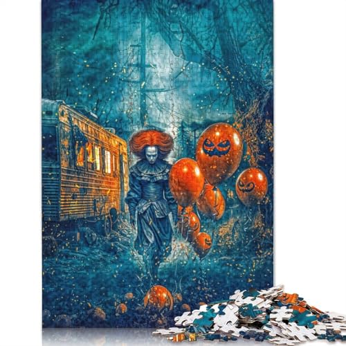 Gruseliges Halloween-Clown-Puzzle mit 1000 Teilen für Erwachsene, Papierpuzzles für Teenager, Geschenke, einzigartige Heimdekoration und Geschenke, 1000 Stück (75 x 50 cm) von GQmoney