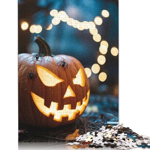 Gruseliges Kürbislaternen-Puzzle für Erwachsene, 1000 Teile, Papierpuzzles für Jugendliche ab 12 Jahren, 1000 Teile (38 x 26 cm) von GQmoney