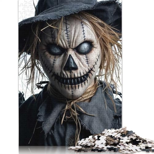 Gruseliges Vogelscheuchen-Halloween-Puzzle mit 1000 Teilen für Erwachsene, Papierpuzzle für Erwachsene und Jugendliche, Lernpuzzle, 1000 Teile (75 x 50 cm) von GQmoney