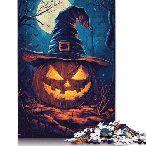 Halloween-Kürbis-Hexen-Puzzles für Erwachsene, 1000-teiliges Puzzle für Teenager, Lernspiel, Herausforderungsspielzeug, 1000 Stück (75 x 50 cm) von GQmoney