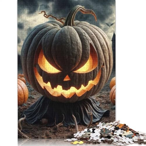 Halloween-Kürbisfeld, 1000-teiliges Papierpuzzle für Erwachsene, Puzzle, Lernspiel, Herausforderungsspielzeug, 1000 Teile (38 x 26 cm) von GQmoney