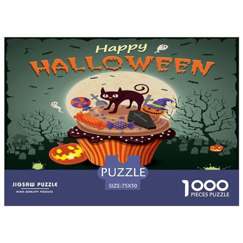 Halloween-Poster-Puzzle, 1000 Teile für Erwachsene, Puzzle für Erwachsene, 1000 Teile, Lernspiele, 1000 Teile (75 x 50 cm) von GQmoney