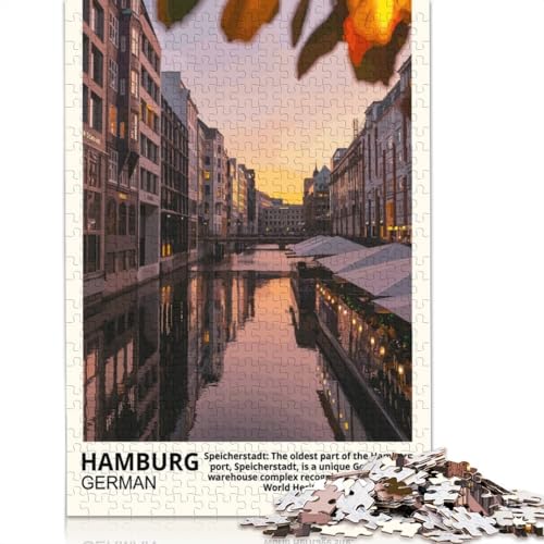Hamburg-Puzzle für Erwachsene, herausfordernd und knifflig, Puzzle für Erwachsene für Jungen oder Mädchen, 1000 Teile (75 x 50 cm) von GQmoney