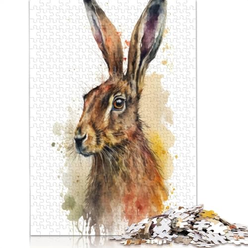 Hasen-Puzzle für Erwachsene und Kinder, 1000 Teile, unmögliche Herausforderung, Spielzeug, Lernspiele, Heimdekoration, Geschenke, 1000 Teile (75 x 50 cm) von GQmoney