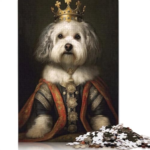 Havaneser, der König, Puzzle für Erwachsene und Kinder. Skurrile Herausforderung, Spielzeug, Lernspiele, Heimdekoration, ab 14 Jahren, 520 Teile (52 x 38 cm) von GQmoney