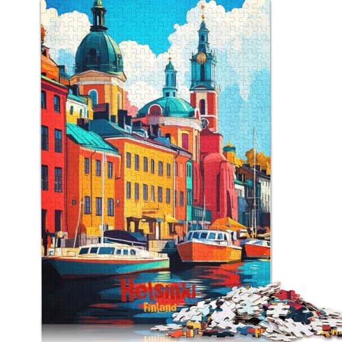 Helsinki Art Poster Puzzle für Erwachsene, Lernspiel, Puzzle-Geschenke für Kinder ab 12 Jahren, 1500 Teile (85 x 57 cm) von GQmoney