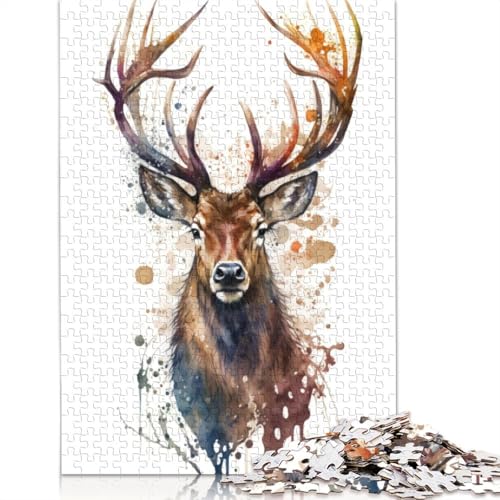 Hirsch-Puzzle für Erwachsene und Kinder, 520 Teile, skurrile Herausforderung, Spielzeug, Lernspiele, Heimdekoration, Geschenke, 520 Teile (52 x 38 cm) von GQmoney