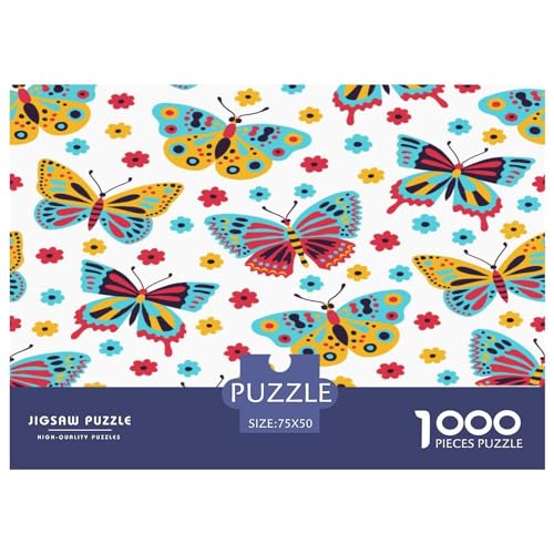 Holzpuzzle für Kinder und Erwachsene, Schmetterling, 1000 Teile, rechteckiges Puzzle, Spiel zur intellektuellen Entwicklung, 1000 Teile (75 x 50 cm) von GQmoney