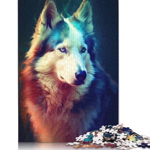 Husky Douple Exposure Puzzle für Erwachsene, Premium-Puzzle aus 100% recyceltem Brett, schwierige Puzzles für Kinder ab 12 Jahren, 1000 Teile (75 x 50 cm) von GQmoney