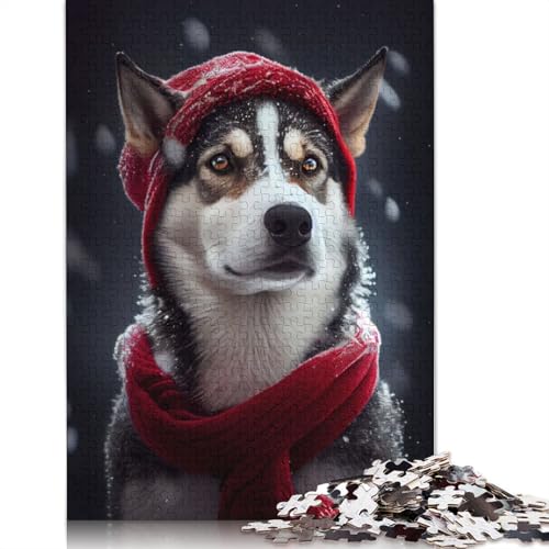Husky Snow Puzzle für Erwachsene, 520 Teile, kreative Spiele, Puzzle, Geschenke für Männer, für Frauen, Männer, 520 Teile (52 x 38 cm) von GQmoney