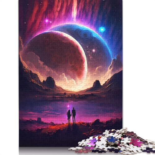 Interstellares Paar-Puzzle für Erwachsene, 520 Teile, 100% recycelte Holzplatte, Denksportaufgaben für Erwachsene, für Jungen oder Mädchen, 520 Teile (52 x 38 cm) von GQmoney