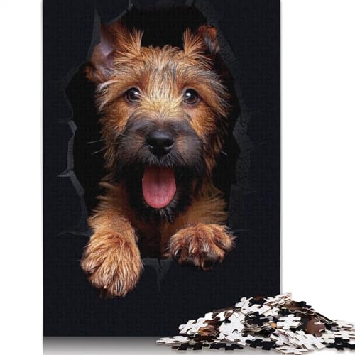 Irish Terrier 1000-teiliges Puzzle für Erwachsene und ab 18 Jahren – Familienaktivitäts-Puzzle, Lernspiele, schwierig und herausfordernd (75 x 50 cm) von GQmoney