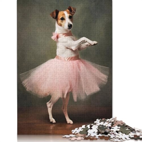 Jack Russell Dog Ballerina Puzzle für Erwachsene und Kinder. Skurrile Herausforderung, Spielzeug, Lernspiele, Heimdekoration, Geschenke, 520 Teile (52 x 38 cm) von GQmoney