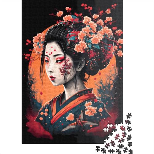Japanische Geisha-Puzzles für Erwachsene, 1000 Teile, Puzzle für Erwachsene, Puzzle 1000 Teile, Puzzles, Geschenke, 1000 Teile (75 x 50 cm) von GQmoney