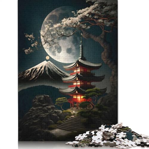 Japanische Nacht 01, 1000-teiliges Puzzle für Erwachsene, Spielzeug, Denkspiel, Lernspiel für Erwachsene, Stressabbau, Heimdekoration, 1000 Stück (38 x 26 cm) von GQmoney