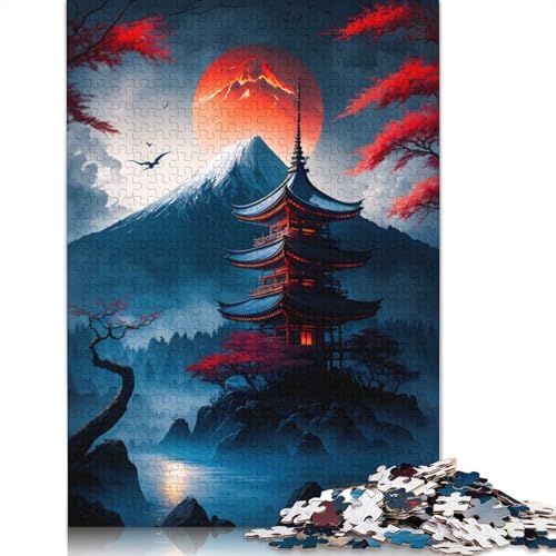 Japanischer Tempel, mystisches 1000-teiliges Puzzle für Erwachsene – Familienaktivitäts-Puzzle, Lernspiele, schwierig und herausfordernd (38 x 26 cm) von GQmoney