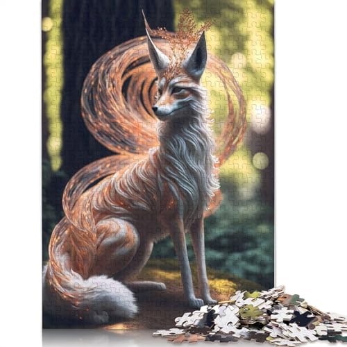 Japanisches Kitsune-Fuchs-Puzzle, 1000 Teile, für Erwachsene, Spielzeug, Denkspiel, Lernspiel für Erwachsene, Stressabbau, Heimdekoration, 1000 Teile (38 x 26 cm) von GQmoney