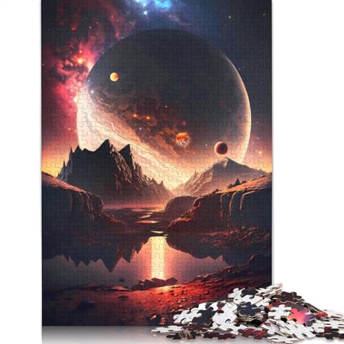 Jupiter Mountain Lake Puzzle, rechteckig, aus Pappe, Geschenk für Kinder ab 12 Jahren, 1000 Teile (75 x 50 cm) von GQmoney