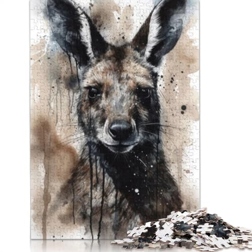 Känguru-Puzzle mit australischem Symbol für Erwachsene und Kinder. Tolles Geschenk, Herausforderungsspielzeug, Lernspiel, Heimdekoration, ab 14 Jahren, 520 Teile (52 x 38 cm) von GQmoney