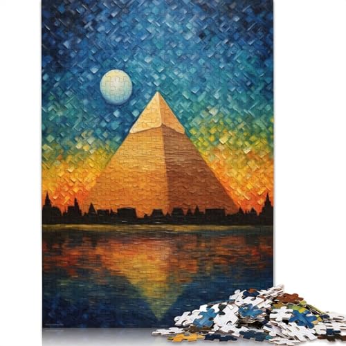 Kairoer Pyramiden-Kunst, 1000-teiliges Puzzle für Erwachsene, anspruchsvolle und knifflige Puzzles für Erwachsene und Kinder, 1000 Teile (75 x 50 cm) von GQmoney