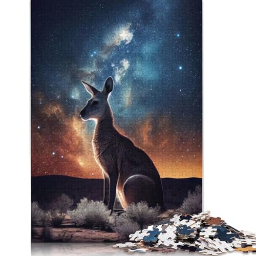 Kanaroo Beneath The Stars Puzzle für Erwachsene, kreative Spiele, Puzzle-Geschenk für Jungen oder Mädchen, 1500 Teile (85 x 57 cm) von GQmoney