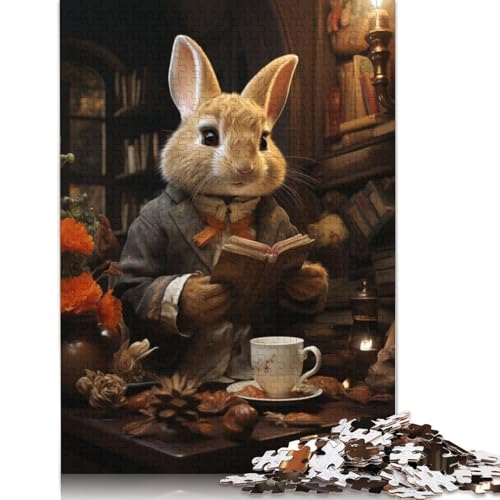 Kaninchen trinkt Tee Puzzles für Erwachsene ab 18 Jahren Upe Lernspiele Puzzle für Erwachsene und Kinder 520 Teile (52 x 38 cm) von GQmoney